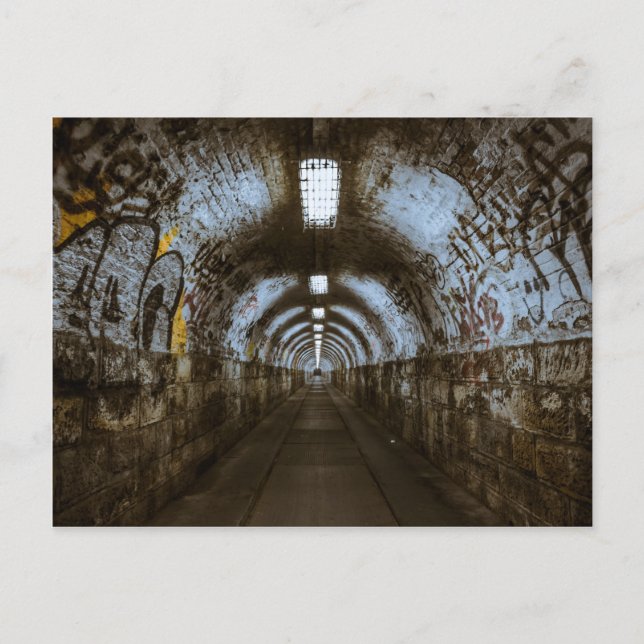 Dark underground tunnel postcard (Front)