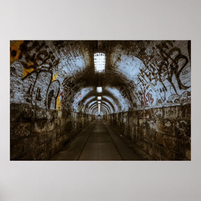 Dark underground tunnel poster (Front)