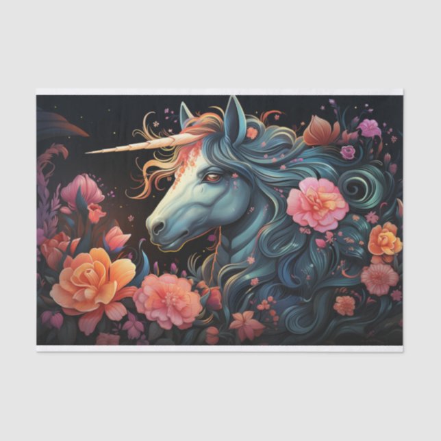 Dark Unicorn decoupage Tissue Paper (Front)