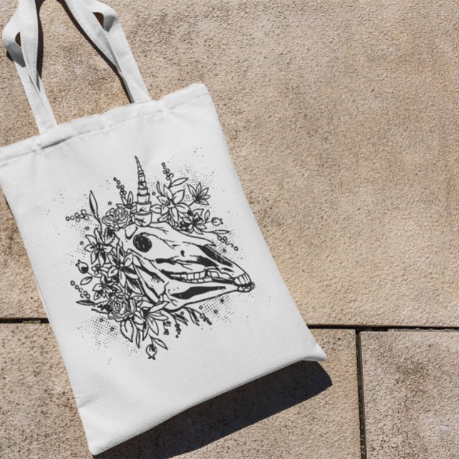 Dark Unicorn Head Skull Tote Bag   (Creator Uploaded)