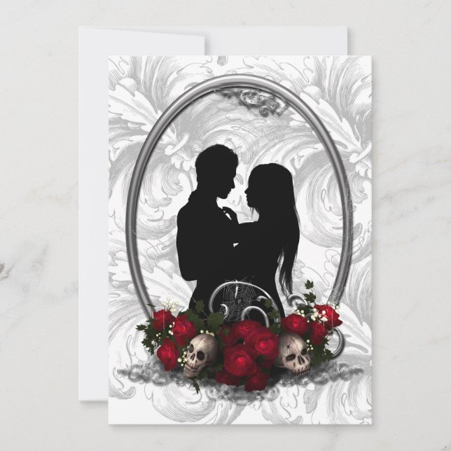 Dark Union Vampire Goth Faire-part de mariage (Devant)