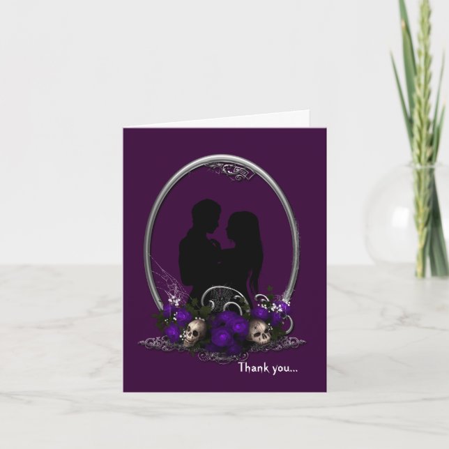 Dark Union Vampire Goth Wedding Thank You Card (Front)
