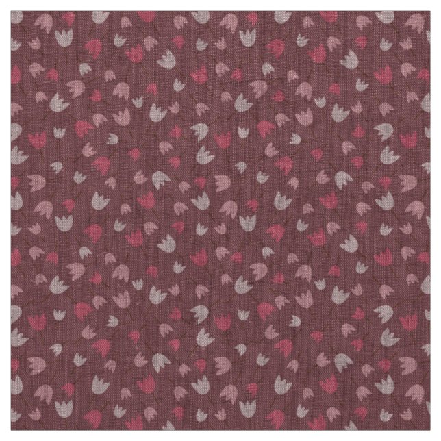 Dark various pink tulip pattern - collection fabric (Swatch)