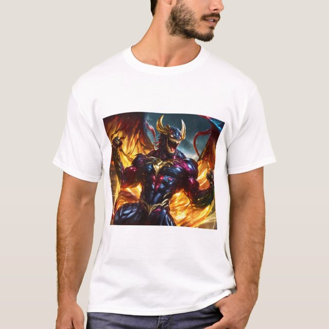 "Dark Venom vs Chrome and Gold Silver God Rainbow T-Shirt (Front)