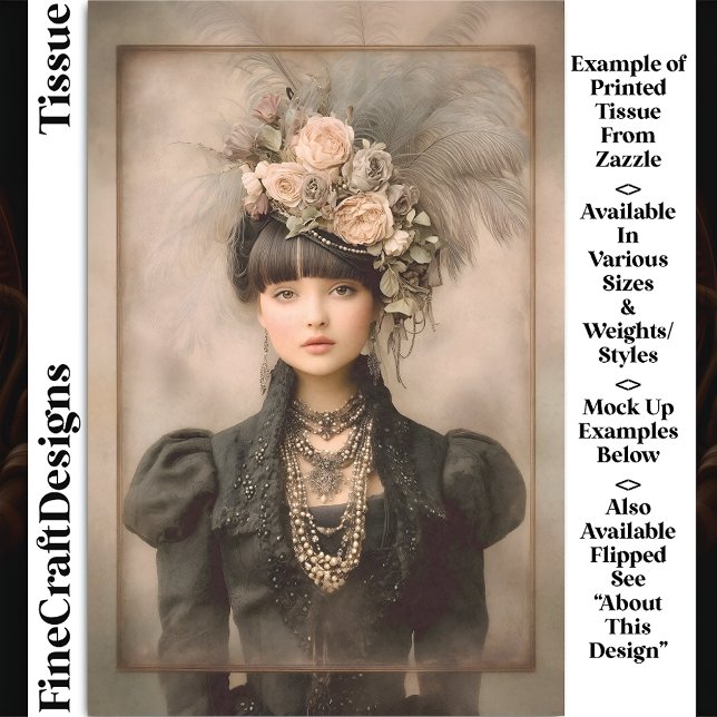 Dark Victorian Fashion, Feathers DX8R Decoupage Tissue Paper (Creator Uploaded)