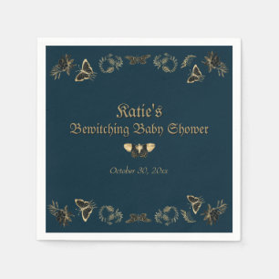 Dark Victorian Gothic Halloween Baby Shower Napkin