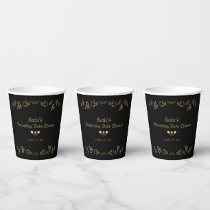 Dark Victorian Gothic Halloween Baby Shower Paper Cups