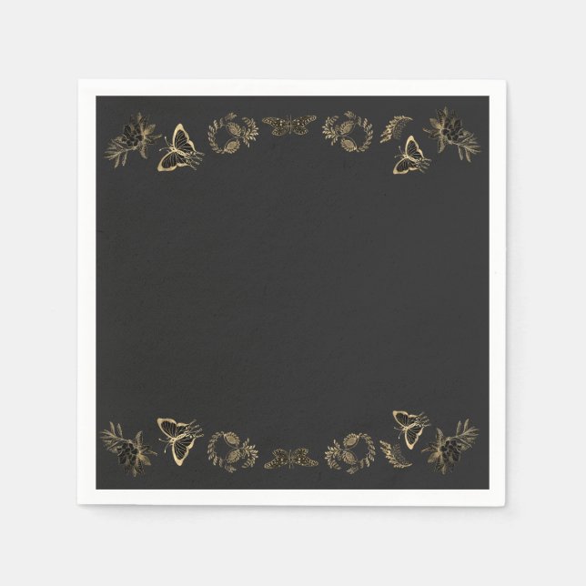 Dark Victorian Gothic Halloween Party Napkin (Front)