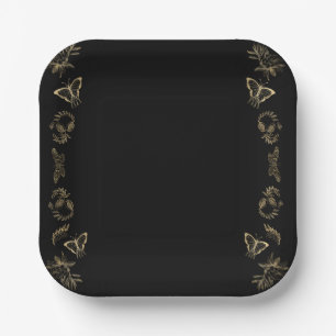 Dark Victorian Gothic Halloween Party Paper Plate