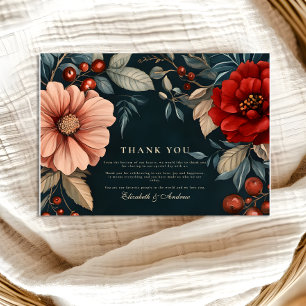 Dark Victorian Romance Wedding Thank You Card