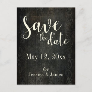 Dark Vintage Artwork Typography 30 Save the Date 2 Announcement Postcard