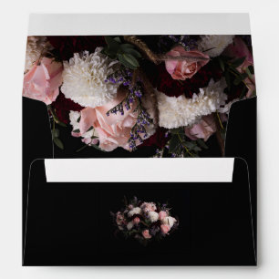 Dark vintage burgundy  Floral  Envelope