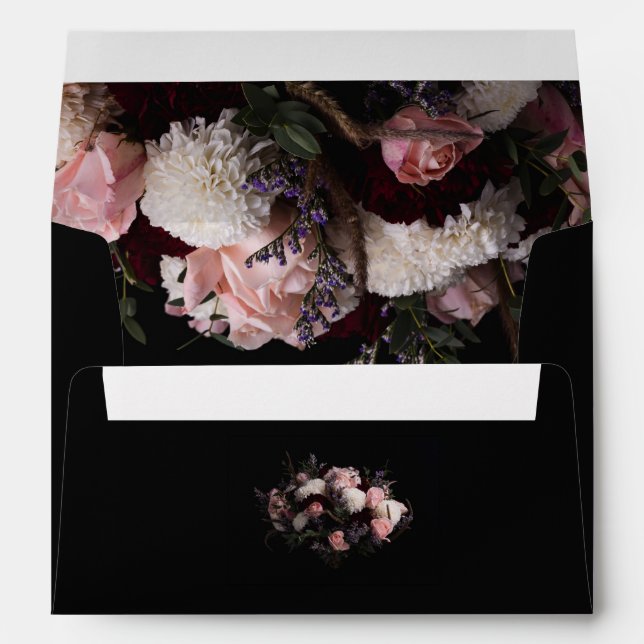 Dark vintage burgundy  Floral  Envelope (Back (Bottom))