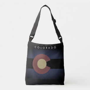 Dark vintage Colorado flag custom crossbody bag