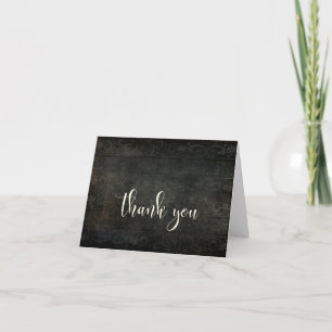 Dark Vintage Design, Cream Typography 30 Thank You Card