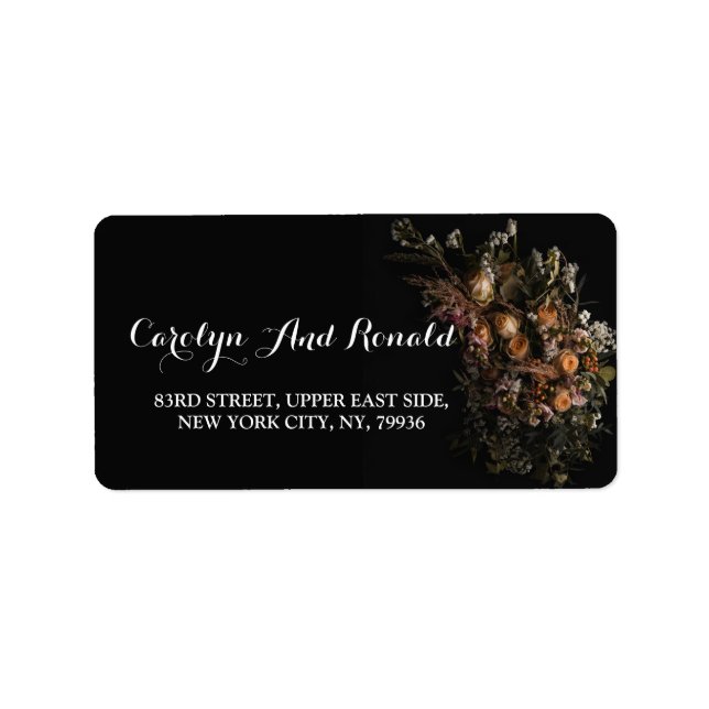 Dark vintage Floral  Label (Front)
