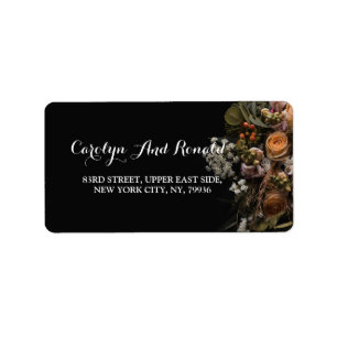 Dark vintage Floral Label