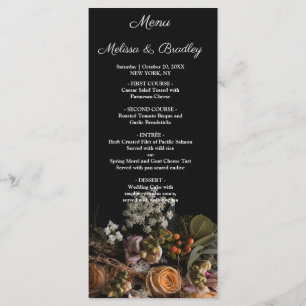 Dark vintage Floral Menu