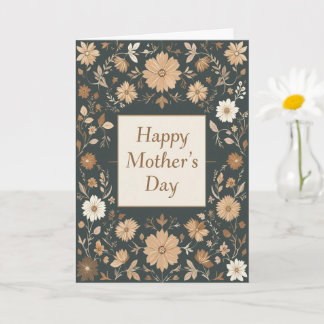 Dark Vintage Floral Mothers Day Mom Card