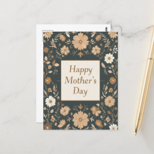 Dark Vintage Floral Mothers Day Mom Postcard