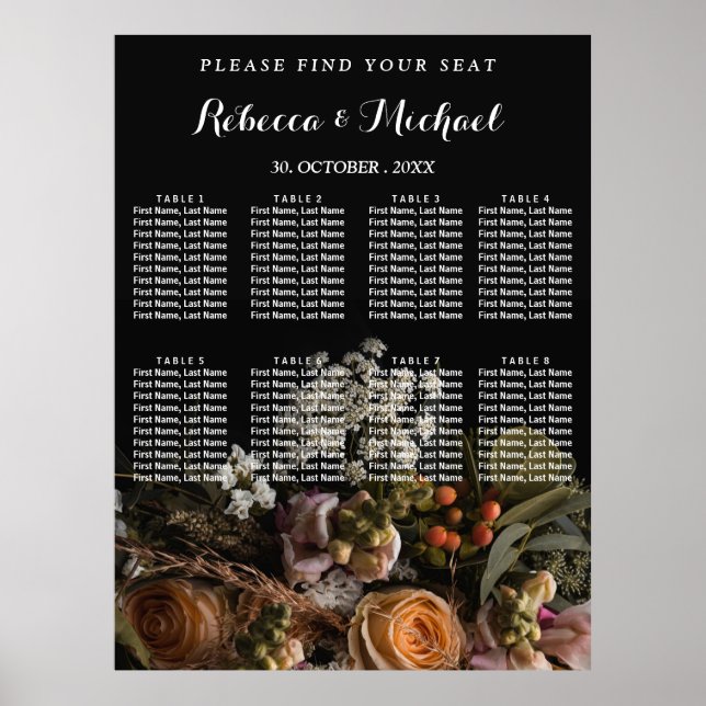 Dark vintage Floral Poster (Front)