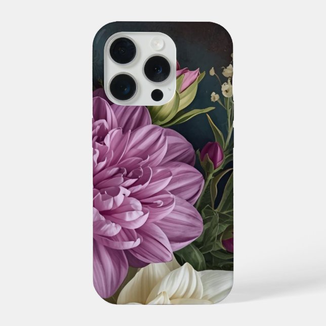 Dark Vintage Flowers iPhone Case (Back)