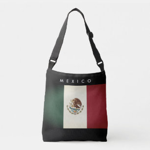 Dark vintage Mexico flag custom crossbody bag