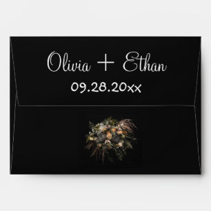 Dark vintage orange Floral Envelope