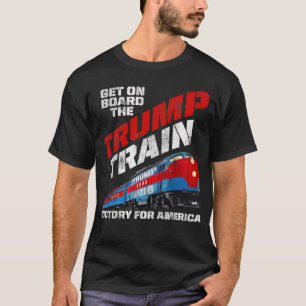 Dark Vintage Trump Train T-Shirt Get on Board