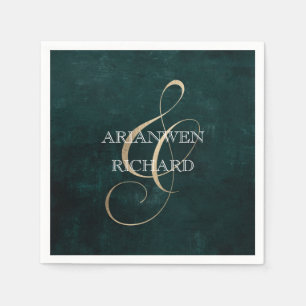 Dark Vintage Wreath with rustic Foliage Invitation Napkin