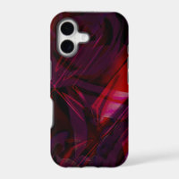 Dark Violet Crimson Abstract Geo iPhone 17 Case