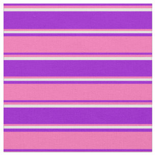Dark Violet, Hot Pink & Mint Cream Pattern Fabric