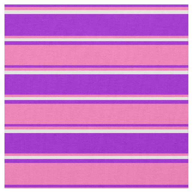 Dark Violet, Hot Pink & Mint Cream Pattern Fabric (Close Up)