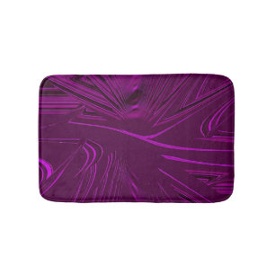 Dark Violet, Purple, Magenta Faux Brocade  Bath Mat