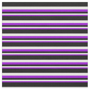 Dark Violet, White, and Black Coloured Stripes Fabric
