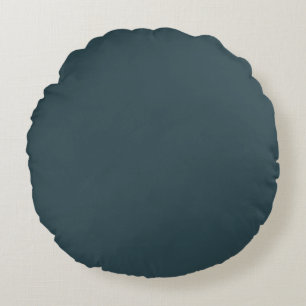 Dark Viridian Blue-Green Solid Round Pillow