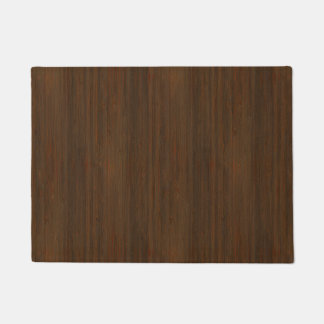 Dark Walnut Brown Bamboo Wood Grain Look Doormat
