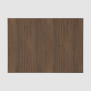 Dark Walnut Brown Bamboo Wood Grain Look Tissue Paper