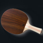 Dark Walnut Wood Minimalistic Monogram Ping Pong Paddle<br><div class="desc">Luxury dark walnut wood texture with a custom name. Custom monogram.</div>