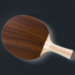 Dark Walnut Wood Minimalistic Monogram Ping Pong Paddle<br><div class="desc">Luxury dark walnut wood texture with a custom name. Custom monogram.</div>