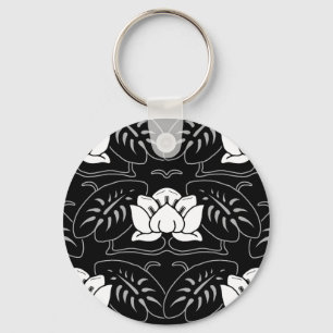 Dark Water Lily Motif Keychain