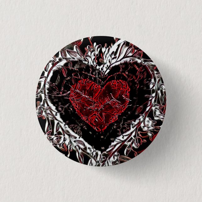 Dark Wild Heart 1 Inch Round Button (Front)