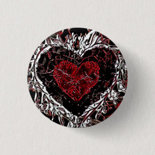 Dark Wild Heart 1 Inch Round Button