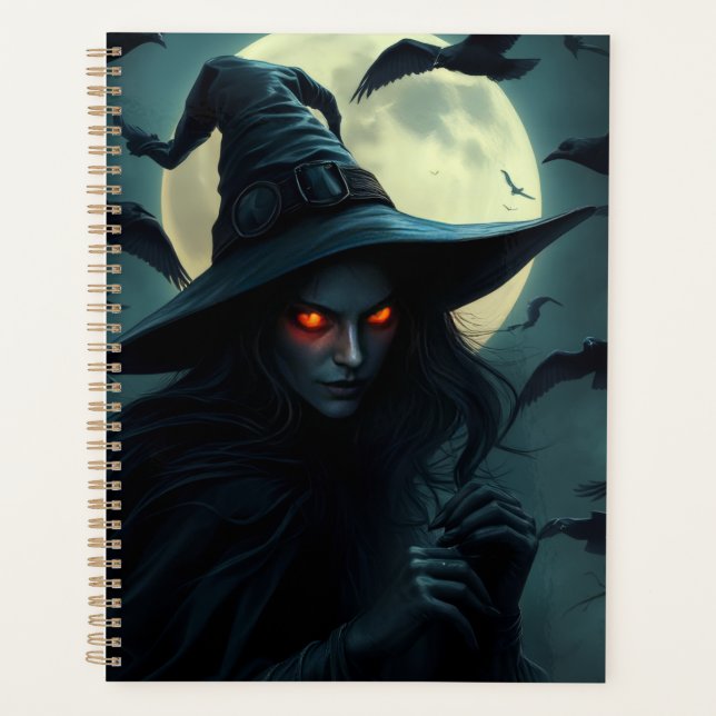 Dark Witch Halloween Planner | Gothic Aesthetic (Devant)
