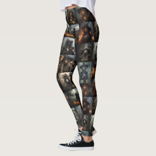 Dark Witches Collage Leggings - Spooky