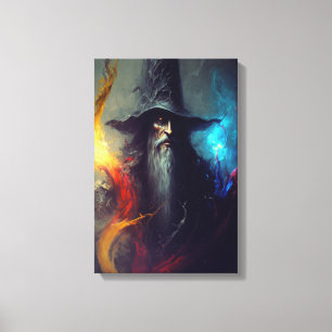 Dark Wizard Fantasy Canvas Print Mage Art