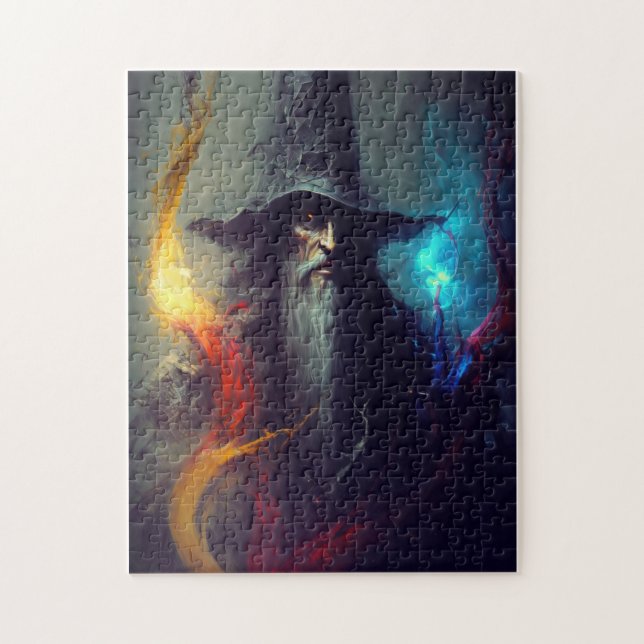 Dark Wizard Fantasy Puzzle | Mage Art (Vertical)
