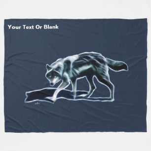 Dark Wolf Fleece Blanket