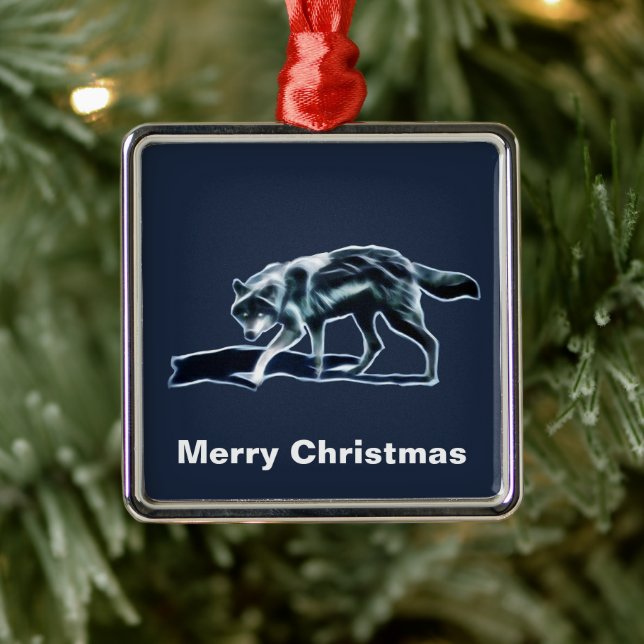 Dark Wolf Metal Ornament (Tree)