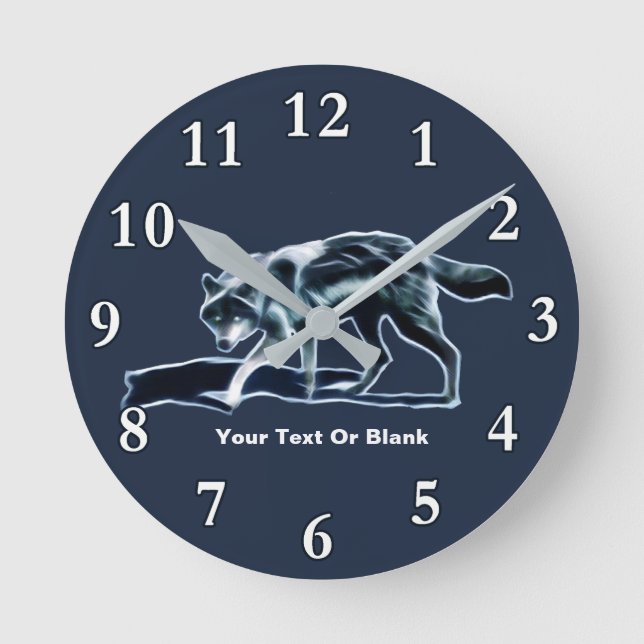 Dark Wolf Round Clock (Front)